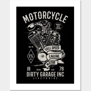 Motorcycle Full Speed Engine Tazzum Posters and Art
